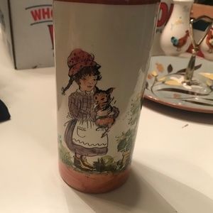 Weiss Handpainted vase girl with dog